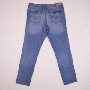 Levi's Mid Rise Skinny Jeans Size 14 Faded Embroidered Flap Pockets Y2K